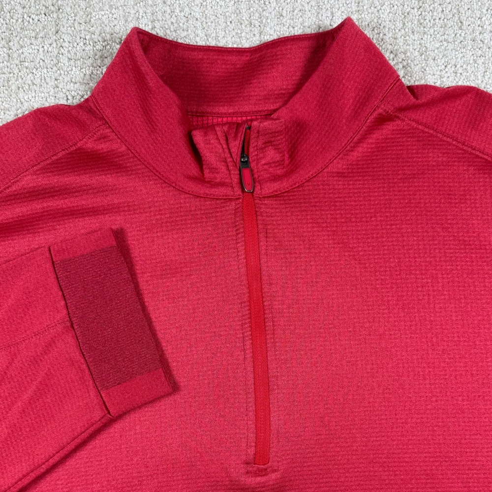 Callaway Mens XL Red Weather Series Swing Tech Waffle Fleece 1/4 Zip Pullover
